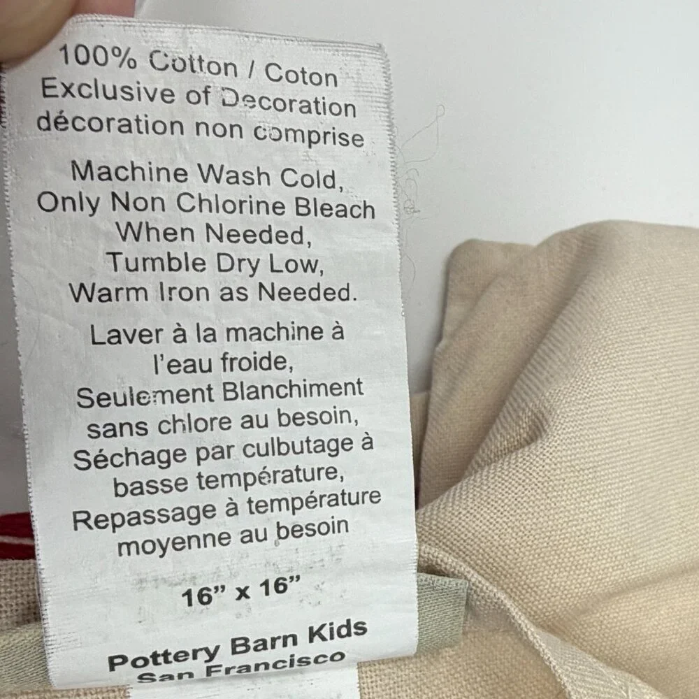 Pottery Barn Kids pillowcase cover 16x16 cotton football helmet sports
